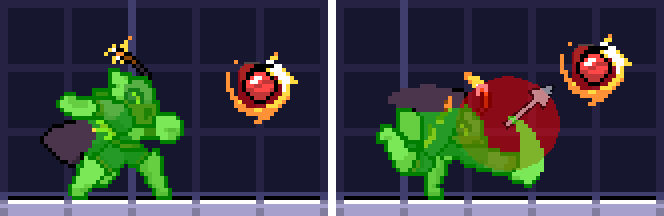 Mollo Forward Strong bomb throw hitbox display